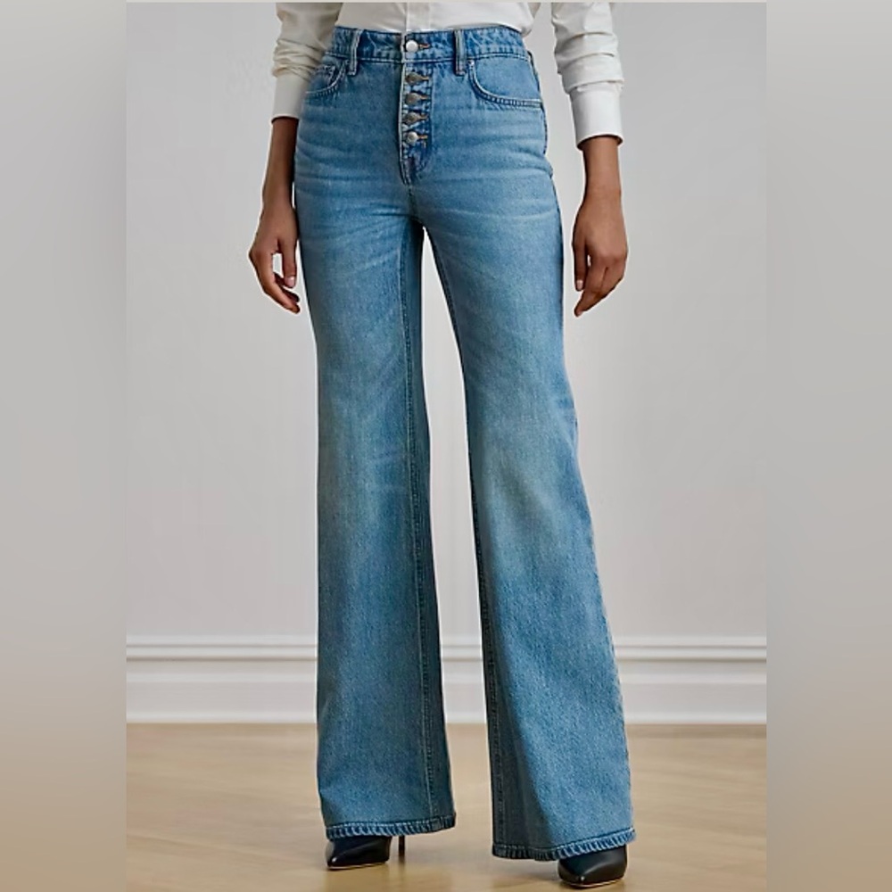 🆕 LAUREN RALPH LAUREN Women's Blue High-Waisted Jeans 14